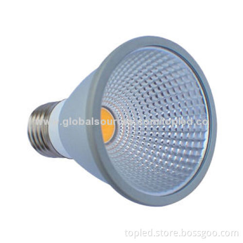 High efficiency dimmable 7W PAR20 LED E27 base bulb with COB solution